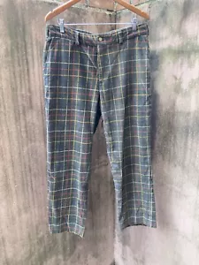 Bills Khakis Size 36 100% Cotton Plaid Pants Pleated Made In USA 36x30 Mens - Picture 1 of 9