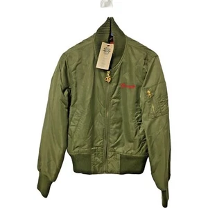 G-UNIT Womens Green Vintage Bomber Jacket Coat Mac Medium 10-12 (EU38) Retro - Picture 1 of 13