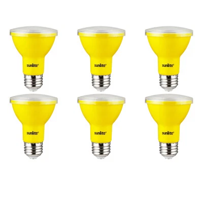 Sunlite 6Pk Yellow LED PAR20 Reflector Light Bulb, 3W, Medium Base, Dimmable - Image 1 of 4