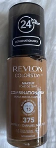 Revlon #375 TOFFEE CARAMEL Combination/Oily Skin SPF 15 Foundation 24 HR Wear - Picture 1 of 2