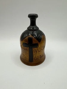 Haitian Folk Art Mission Bell Hand Carved Wooden Poor Bell Vintage - Picture 1 of 6