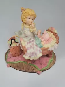 Statuetta vintage 1992 Laura's Attic ""Sshh Baby's Sleeping"" di Karen Hahn nuova di zecca - Foto 1 di 6