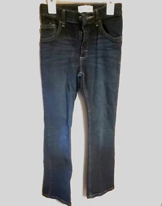 Wrangler Boys Classic Boot Jeans Adjustable Waist Band sz 12 Slim Dark Blue Nice - Picture 1 of 6