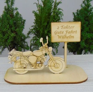 2 Takter Gute Fahrt " Wunschname Moped Geldgeschenk Gutscheingeschenk aus Holz - Bild 1 von 4