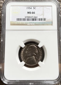 1954 Jefferson Nickel NGC MS 66 - Picture 1 of 2