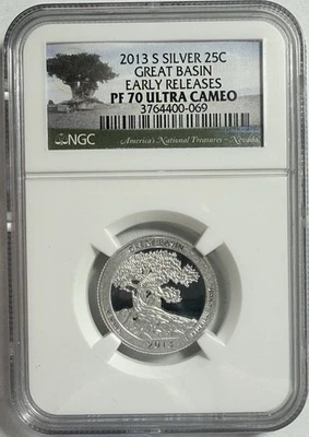 2013-S ATB GREAT BASIN Silver Quarter NGC PF70 Ultra Cameo Early Releases - Image 1 of 4