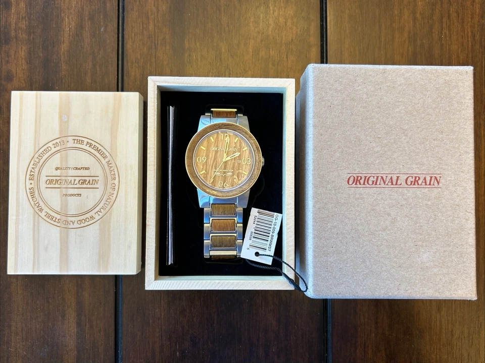 Original Grain The Brewmaster Barrel German Oak Mens Watch OG-10-003-BRWMST - Image 1 of 4