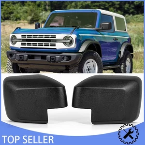 Textured Black Side Mirror Cover Cap Assemblies Fits Ford Bronco 2021 2022 2023 - Foto 1 di 12