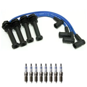 NGK Wire Set & Bosch 4 Double Platinum Spark Plugs Kit for Contour Escape 2.0 L4 - Picture 1 of 1