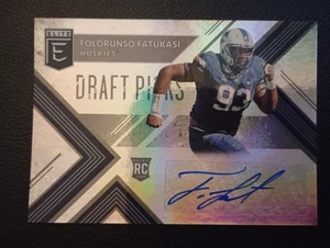 2018 Elite Draft Picks Folorunso Fatukasi AUTOGRAPH UConn - Picture 1 of 2