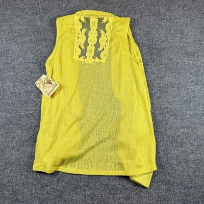 One World Shawl Women XS Yellow Sleeveless Open Front Lace Lightweight NWT - Image 1 of 4