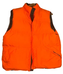 L. L. Bean Damen Armgrün & Orange Gesteppte Wende Gänsedaunen Puffer Weste L - Bild 1 von 12