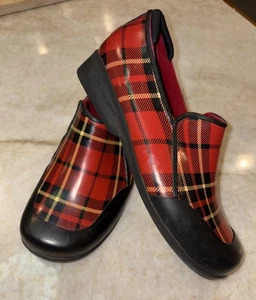 Sperry Topsider PELICAN Red Black Plaid Fleece-Lined Rain Shoes Boots 10 M - Picture 1 of 11