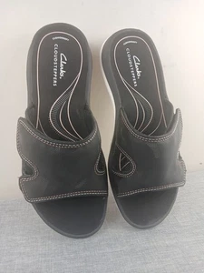 Clarks Cloudsteppers Sport-Pantoletten Sandalen Drift Petal schwarz gepolstert Damen 8 - Bild 1 von 8