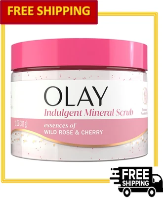 Olay Indulgent Mineral Scrub Skin Exfoliating Wild Rose & Cherry Creme, 11 Oz - Image 1 of 4