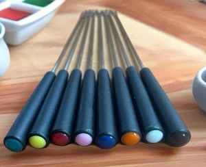 Cuisinart Fondue Forks 8 Stainless Steel Multi Color Coded NEW - Picture 1 of 6