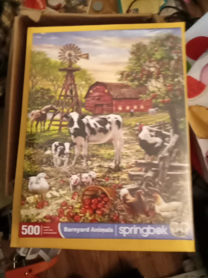 Jigsaw puzzle new in shrinkwrap,500 pieces "Barnyard Animals" by Springbok - Image 1 of 1