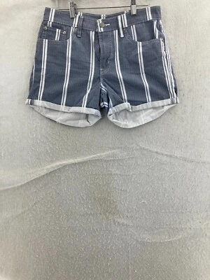 Pantalones cortos Levis para mujer 30 pantalones cortos de longitud media tiro medio ajustados a rayas Foto 1 de 4