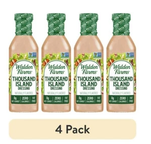 (4 pack) Walden Farms Thousand Island Dressing, 12 oz. Bottle, Fresh and Delicio - Picture 1 of 6