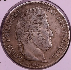 1833 Francia 5 Franchi ***RARA MONETA ORIGINALE*** - Foto 1 di 2