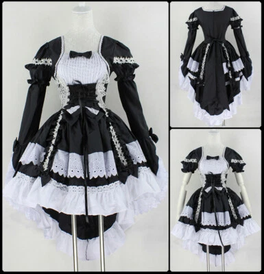Anime Cosplay Lolita Maid Outfit Uniforme Camarera Vestido Kawaii Cola de Milano Disfraz  Foto 1 de 4