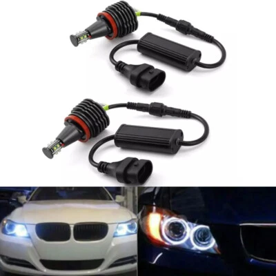 2x H8 LED Angel Eyes 120W anillos luz de posición para BMW E60 E61/71/70/82 LCI E90 E91 - Imagen 1 de 4