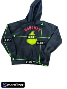 The Grinch Kid's "Naughty" Pullover Hoodie Sweatshirt Black • Youth 3XL (21) - Picture 1 of 4