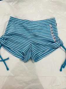 Tommy Hilfiger Y2K Striped Blue Ruched Adjustable Sides Shorts Size XS - Picture 1 of 10