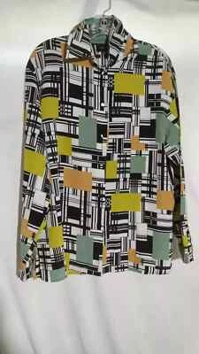 Blusa Top Mujer Milano M Diseño Cuadrado Multicolor Manga Larga Blusa Foto 1 de 4