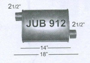 Jones Exhaust JUB912 Quiet Tone Muffler 2.5 Inlet, 2.5 Outlet - Picture 1 of 2