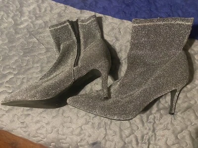 Rampage Серебряный высоких каблуках ботинки размер 9 - Изображение 1 из 3