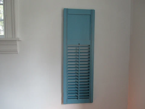 Antique wood shutter/single/painted a beautiful blue & shabby Cover