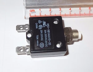 1 pc, 20A resettable circuit breaker by TE, P/N 9-1423674-9 - Picture 1 of 2