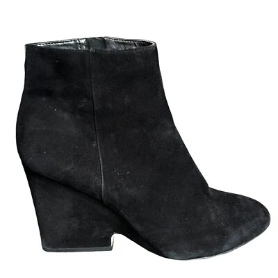 Botines Sam Edelman Wilson Gamuza Cuña Alta Talla 10M 10 M Negro Tacón al Tobillo Foto 1 de 4