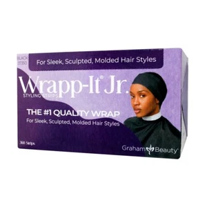 Tiras de peinado Graham Professional Beauty Wrapp-It Jr, negras (360 tiras/caja) - Imagen 1 de 1