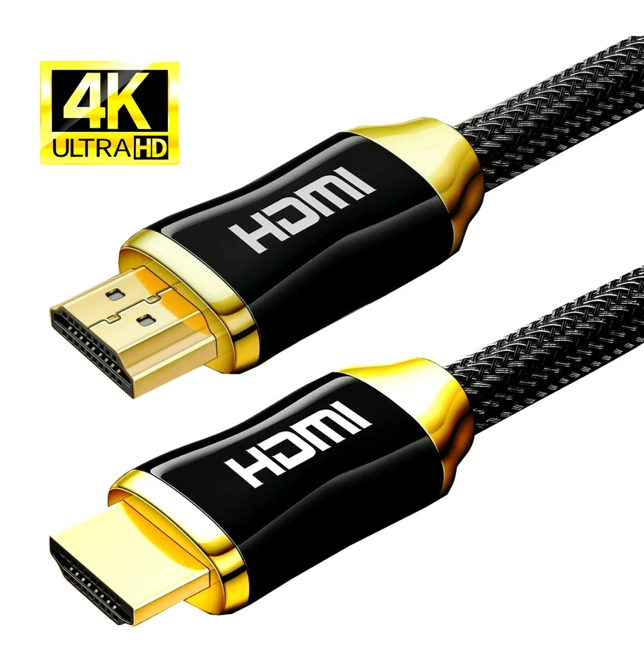 2 Metre HDMI Cable 2.0 High Speed Gold Plated Braided Lead 2160p 3d HDTV UHD 4k
