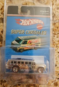 2006 Hot Wheels Super Chromes S'Cool School Bus (Silver W/flames) - Picture 1 of 3