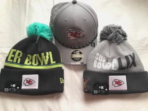 3 Stück Kansas City Chiefs SB 59 warme Strickmützen mit Bommel & Mütze OSFM NEU Artikel - Bild 1 von 11