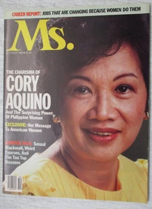 MS. MAGAZINE OCTOBER 1986 CORY AQUINO JOAN GOODY MISSI MOSKOWITZ WOMENS FEMINISM - Picture 1 of 2