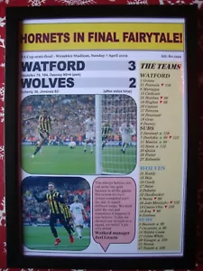 Watford 3 Wolves 2 - Semifinale FA Cup 2019 - stampa incorniciata - Foto 1 di 2