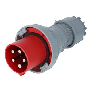 Connecteur CEE 400 V 125 A 5 broches avec décharge de traction rouge-gris - Photo 1/2