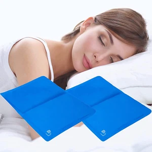 2 Pack Gel Cooling Mat Pillow Pads Heat Absorbing Cooling Cushion for Sleep - Picture 1 of 7