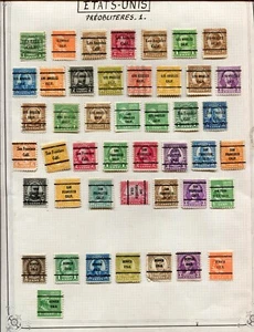 lot de 45 timbres sur charnière Pré Oblitéré Etats-Unis - Imagen 1 de 1