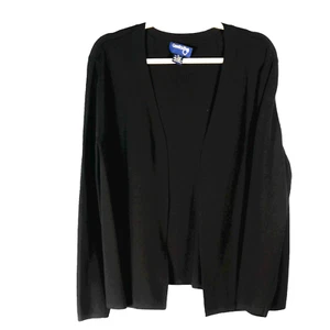 Country Shop Classic Cardigan Black M Extra Fine Ribbing Stretch Longer Slinky - Picture 1 of 5