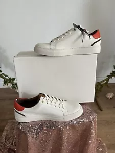 JOULES Entrenadores Clásicos UK 5 EU38 Cuero Blanco Mujer Zapatillas Zapatos NUEVO DE01 - Imagen 1 de 13