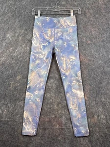 Athleta Girl Skinny Leggings Sz L High Rise Chit Chat Blue Marble Galaxy Cloud - Picture 1 of 12