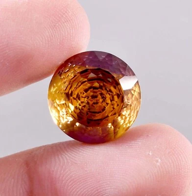 Flawless Natural 14 x 14 Bi-Color Bolivia Ametrine Untreated Gems GIT Certified - Image 1 of 4