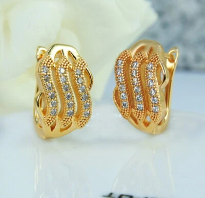 Ausdrucksstarke Ohrringe Damen,Ohrringe Filled Gold K18 /750er, Edelstein Topas  - Bild 1 von 2