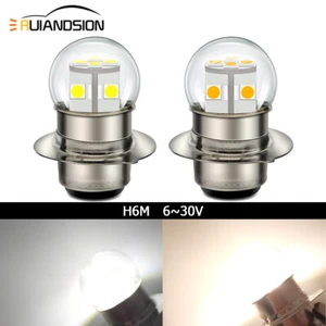 Ruiandsion H6M Ampoule LED P15D Moto Phare 6V 12V 24V Blanc Blanc Chaud - Picture 1 of 10