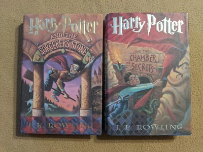 Harry Potter 2 Book 1st Ed. Lot, Sorcerer's Stone 1/21, Chamber Secrets 1st/1st - Image 1 of 4